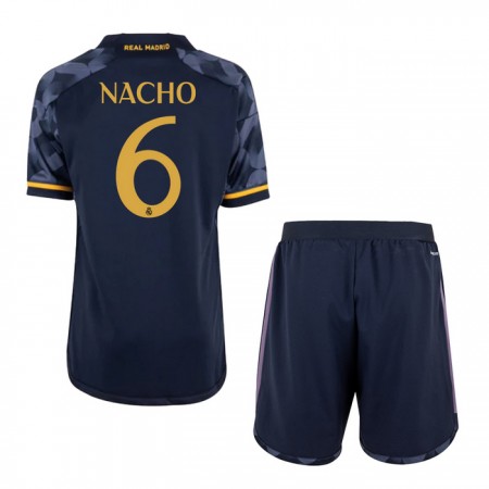 Real Madrid Nacho 6 Venkovní 2023-24 - Dětské Fotbalové Dresy (S/S)